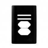 Placa p/ 2 Interruptores +  2 Tomadas 4x2 - Novara Preto Brilhante